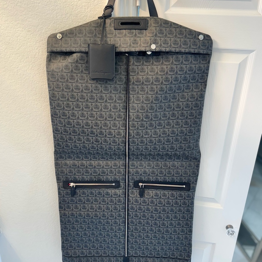 Salvatore Ferragamo Red and Black Leather Tag